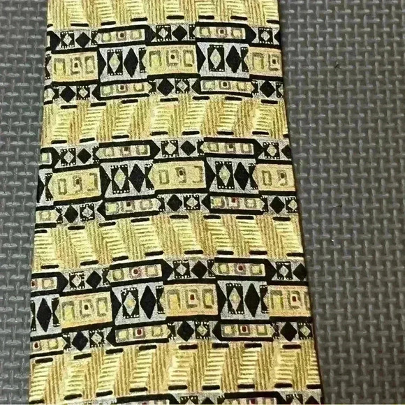 Guess Silk Tie Tan Blue 59” American Classics Made In USA - Picture 3 of 7